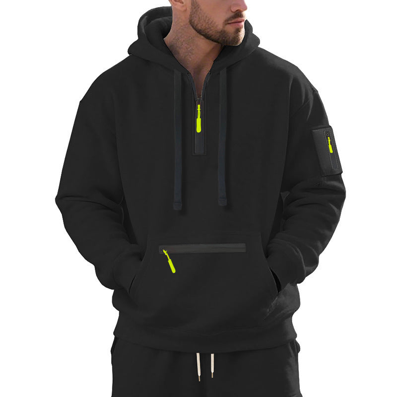 Men's stylish hoodie with innovative zipper elements Lisslune