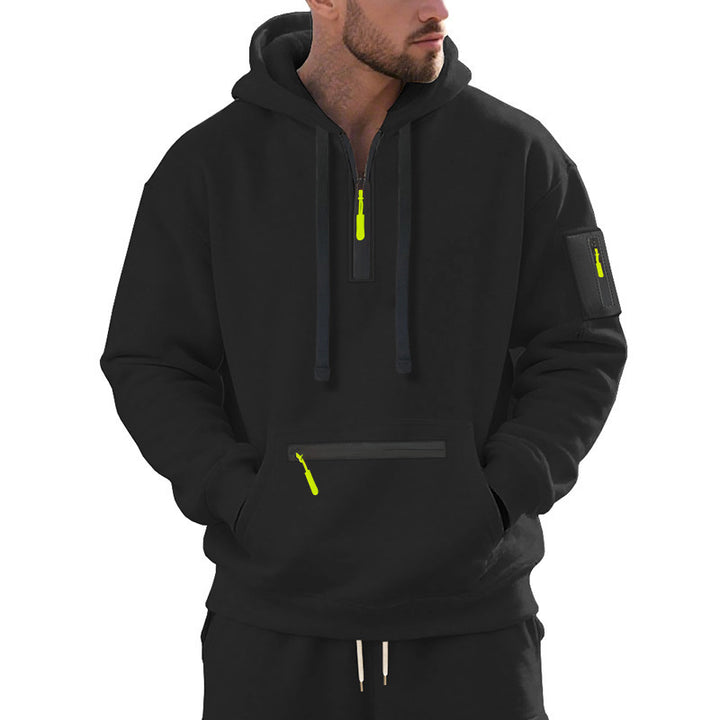 Men's stylish hoodie with innovative zipper elements Lisslune