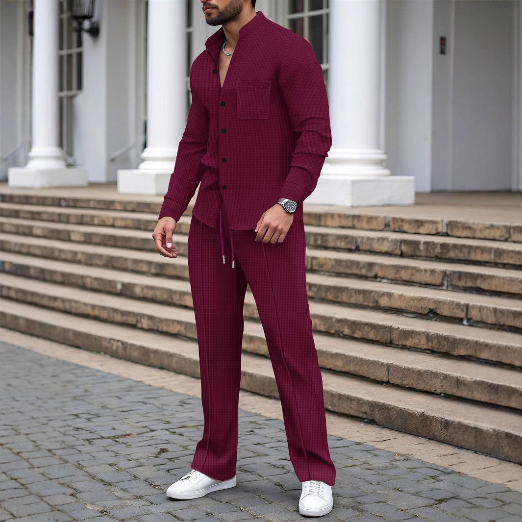 Men's elegant checkered trousers with matching shirt Lisslune