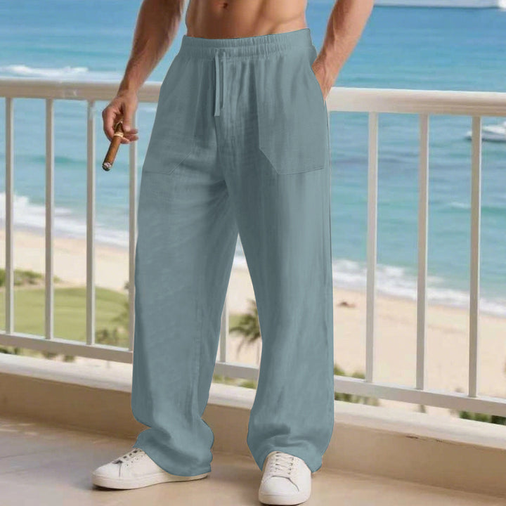 Men's leisure pants with elastic waistband and practical side pockets Lisslune