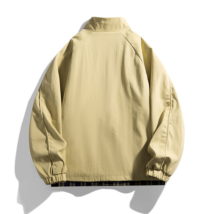 Men's casual transitional jacket with high collar and practical zip pockets Lisslune