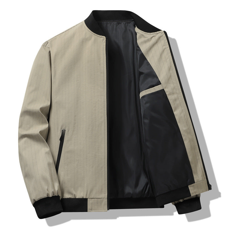 Men's urban bomber jacket with fine stripe pattern Lisslune