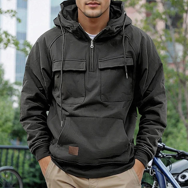 Men's stylish hooded jacket with practical pockets Lisslune