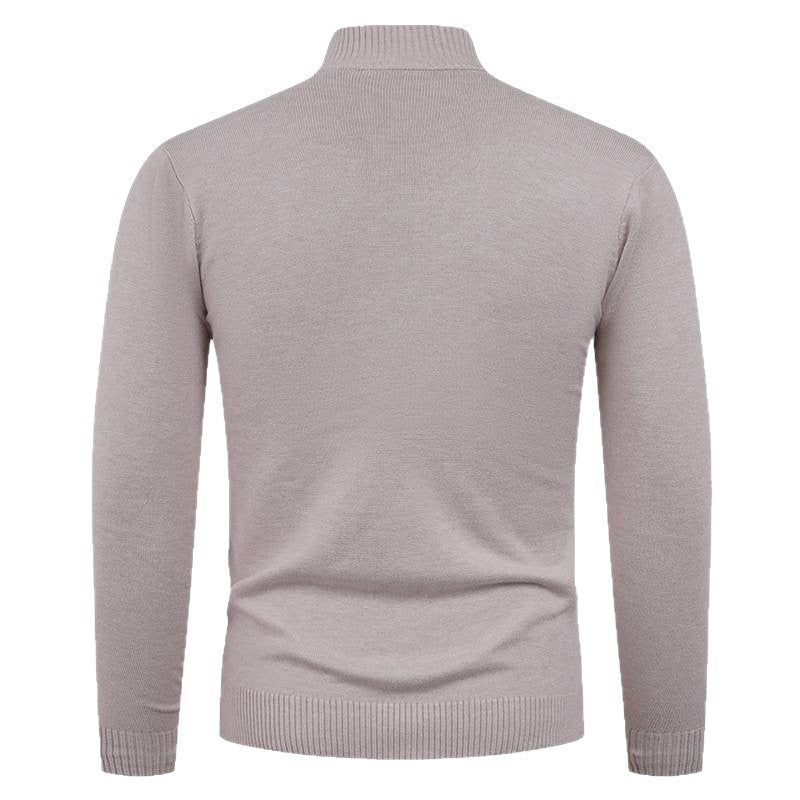 Men's knit sweater with high collar and practical zipper Lisslune