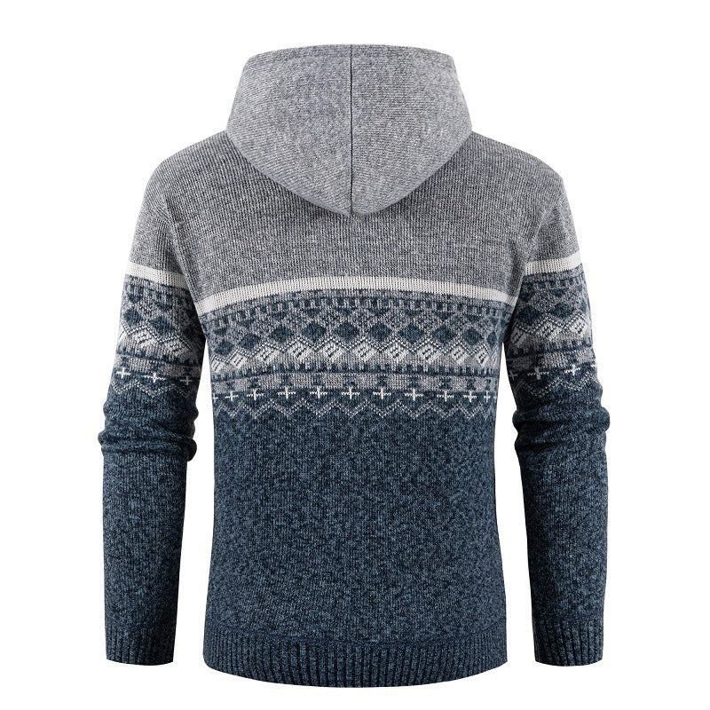 Men's hoodie with Norwegian pattern Lisslune