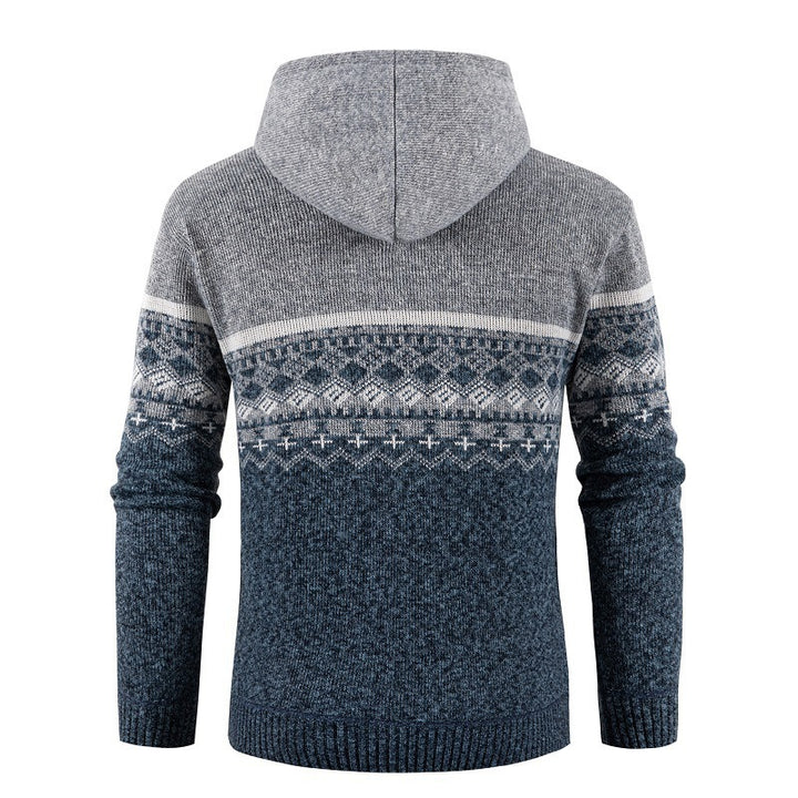 Men's hoodie with Norwegian pattern Lisslune