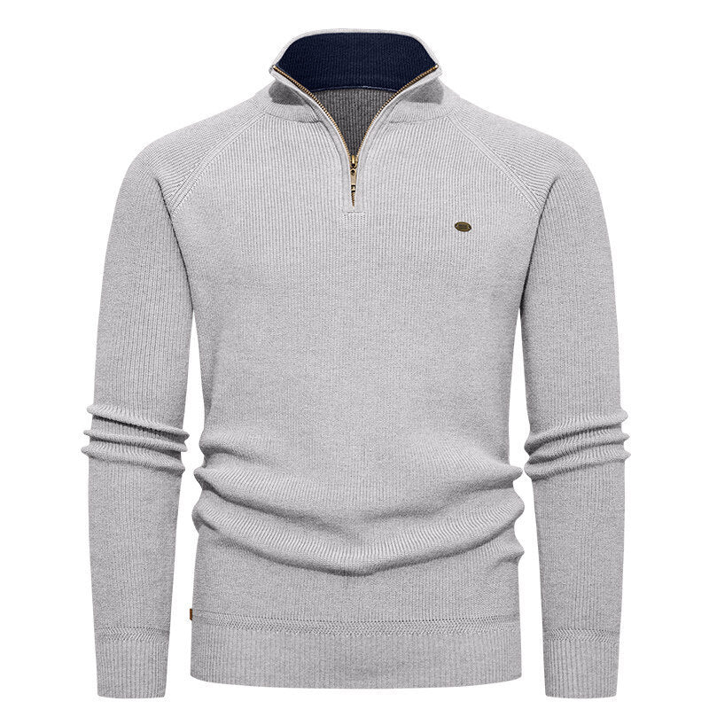 Men's high-quality knitted sweater with stand-up collar and modern zipper Lisslune