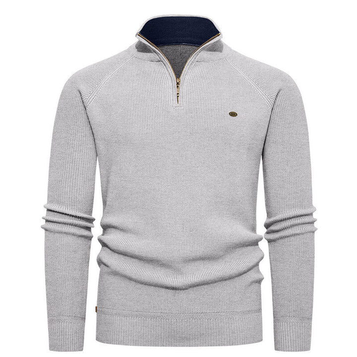 Men's high-quality knitted sweater with stand-up collar and modern zipper Lisslune