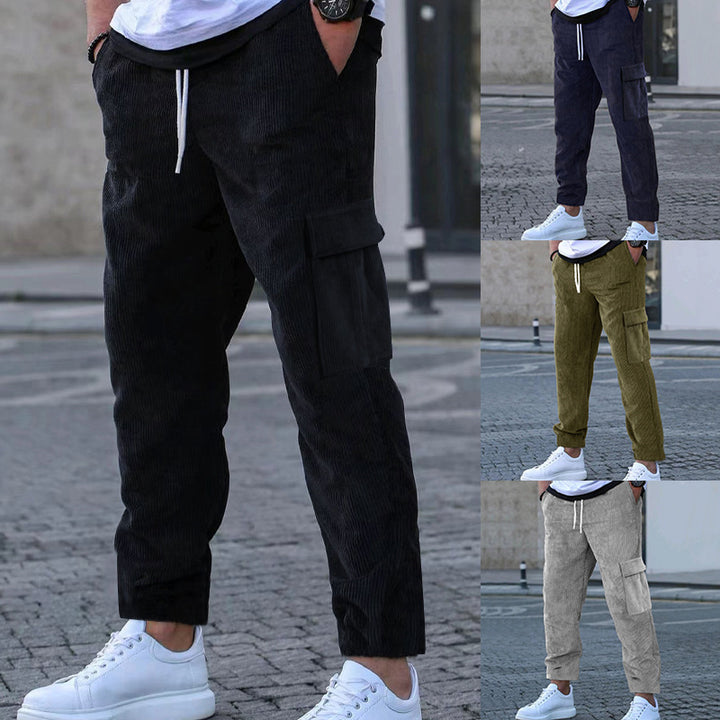 Men's comfortable cargo pants with elastic waistband Lisslune