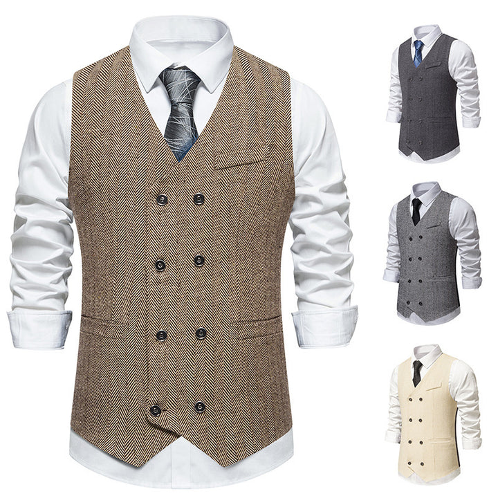 Men's elegant vest in herringbone pattern Lisslune