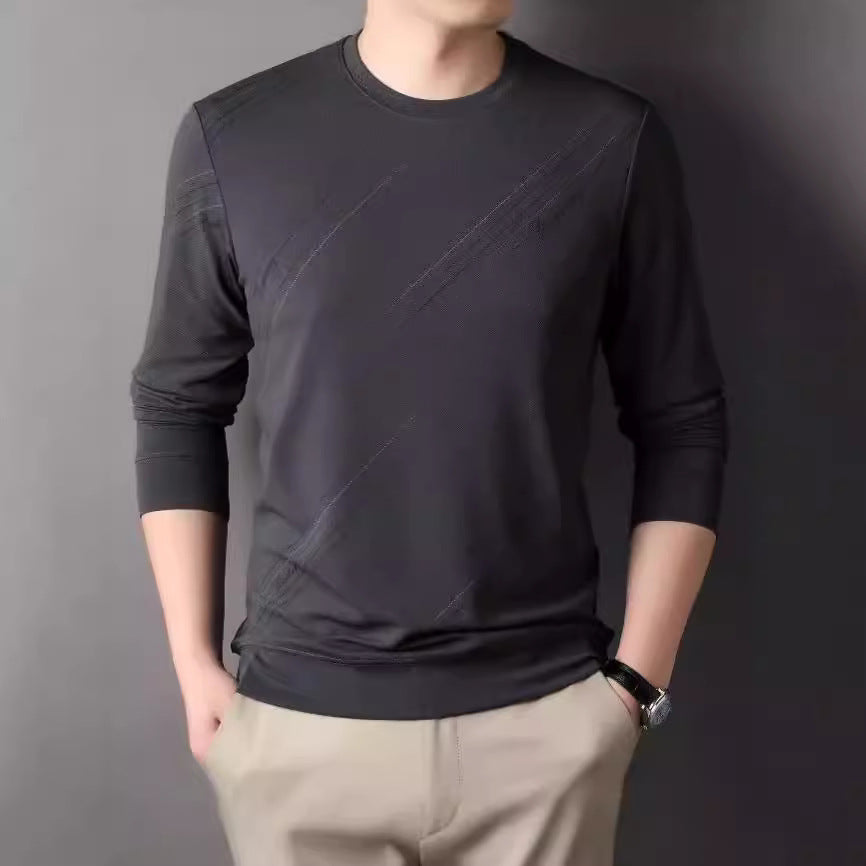 Men's sporty long-sleeve shirt with modern textured design Lisslune