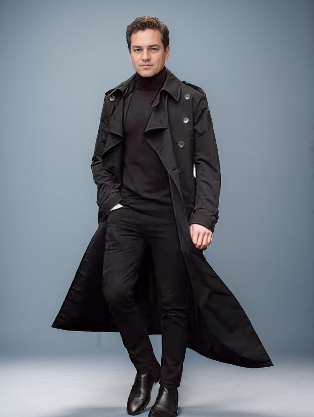 Men's Elegant Long Trench Coat Skorter