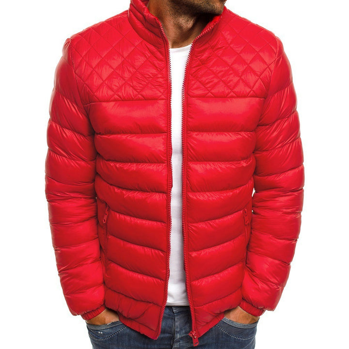 Men's insulated puffer jacket with high collar and side zip pockets Lisslune