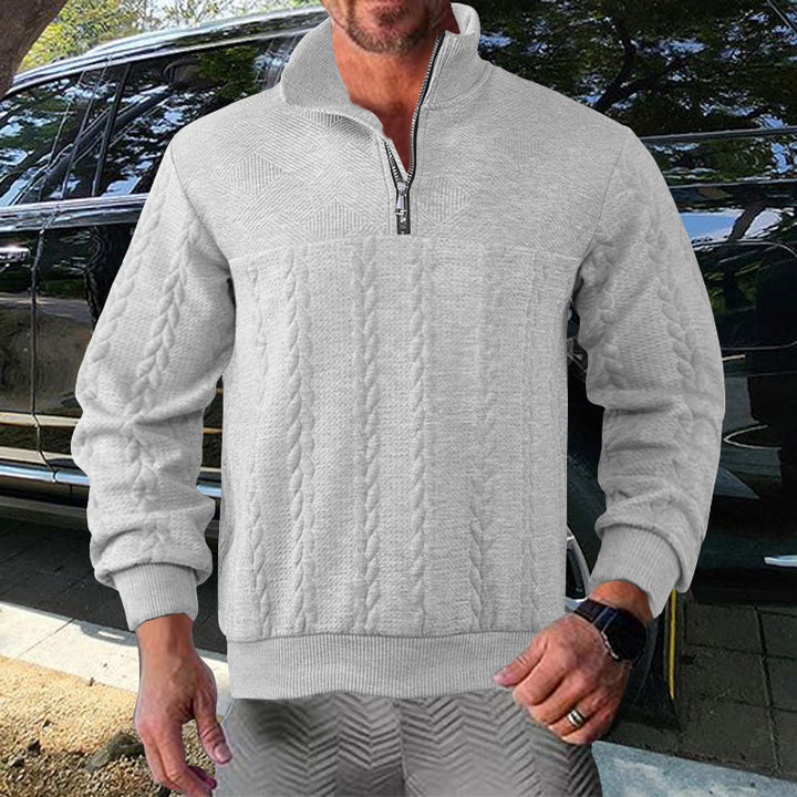 Men's zip sweater with textured design Lisslune