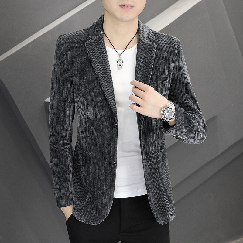 Men's fashionable cord blazer with sporty cut Lisslune