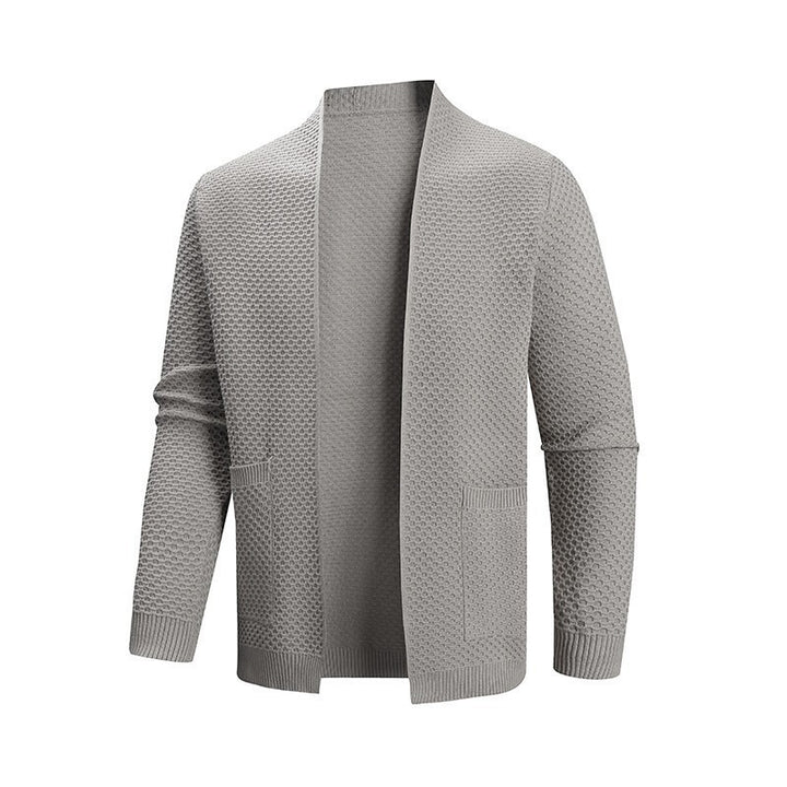 Men's cardigan with a modern textured pattern and practical pockets Lisslune