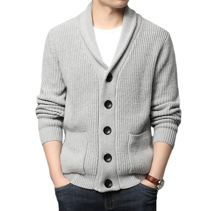 Men's cardigan with shawl collar and practical pockets Lisslune