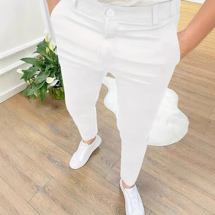 Men's Fashion Slim-Fit Pants with Elastic Waistband and Practical Pockets Lisslune