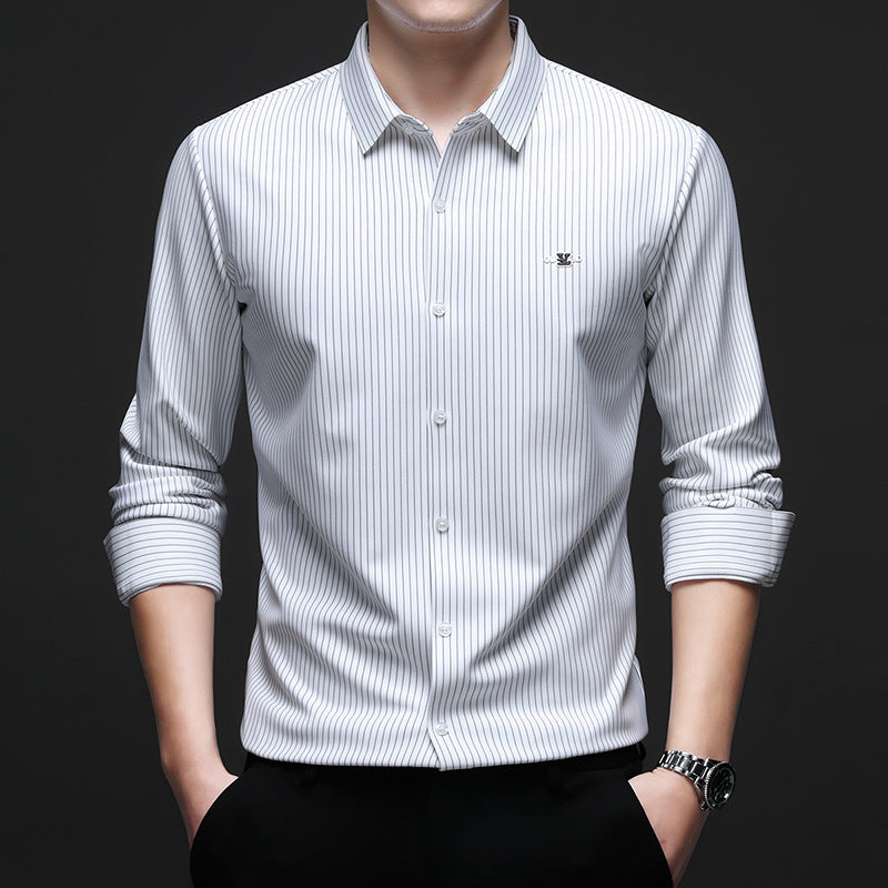 Men's shirt with fine stripe pattern and modern cut Lisslune