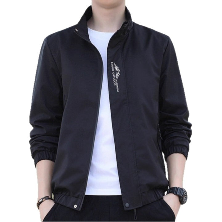 Men's lightweight transitional jacket with high collar and practical pockets Lisslune