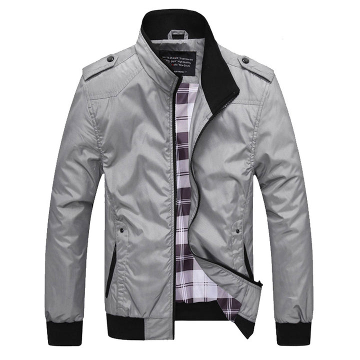 Men's Stylish Transitional Jacket with High Collar and Practical Pockets Lisslune