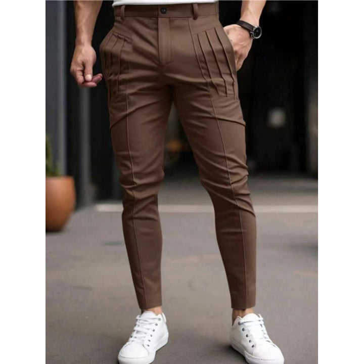 Men's elegant slim-fit trousers with high-quality pleats and practical pockets Lisslune