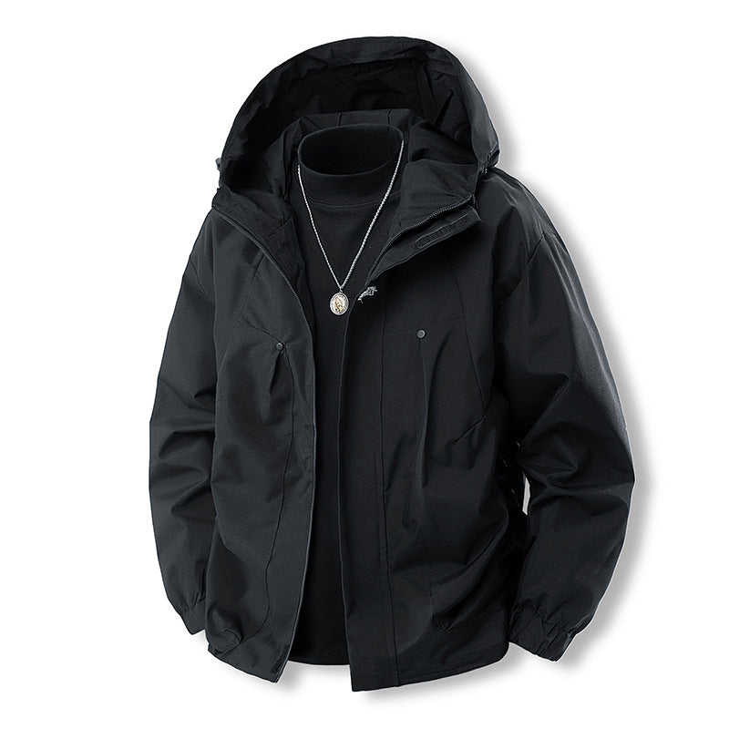 Men's functional outdoor jacket with removable hood Lisslune