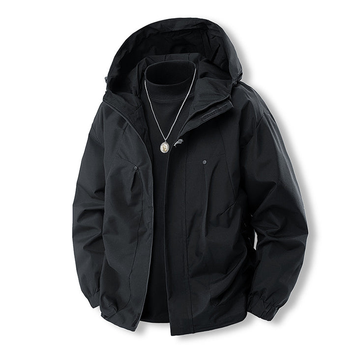Men's functional outdoor jacket with removable hood Lisslune