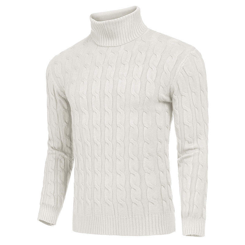 Men's fashionable turtleneck sweater with textured knit look Lisslune