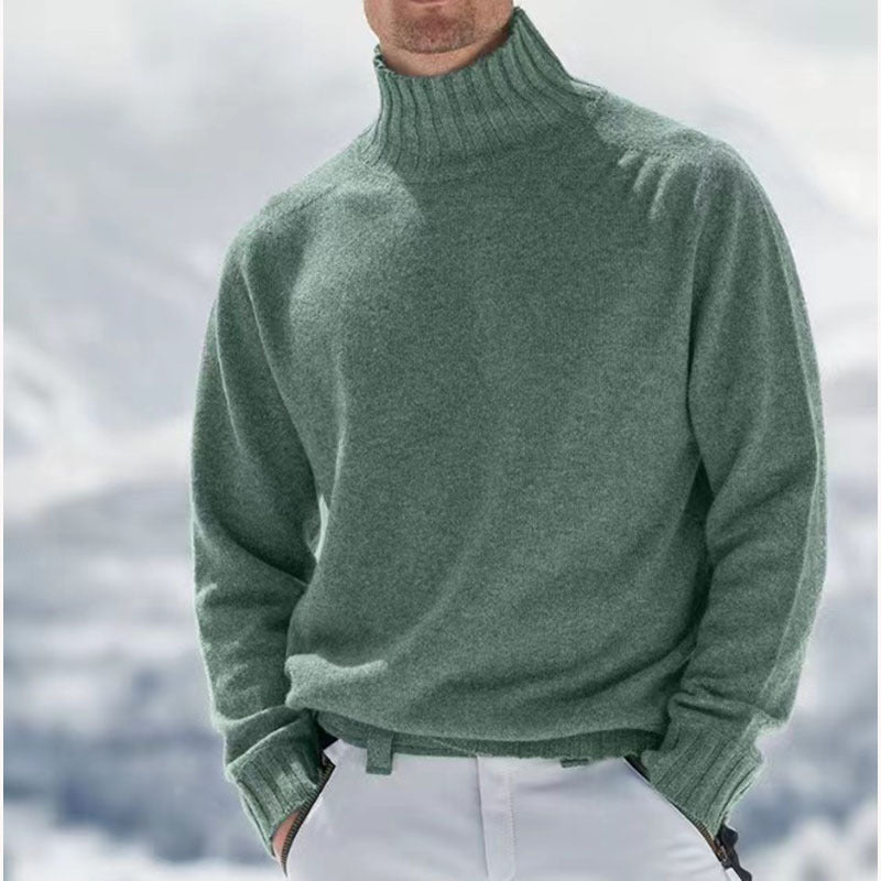 Men's turtleneck sweater made of high-quality wool with textured details Lisslune