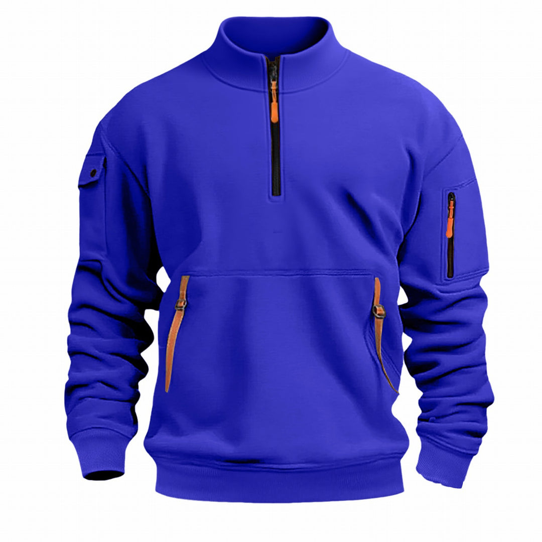 Men's functional sweater with practical zipper and four pockets Lisslune