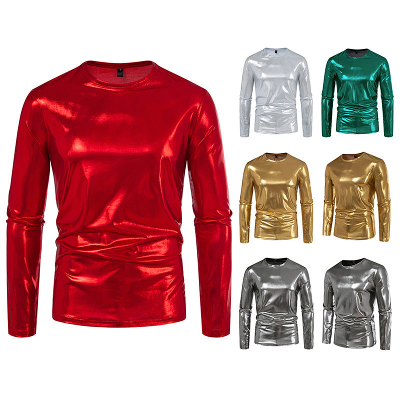 Men's long sleeve shirt made of smooth, reflective material Lisslune