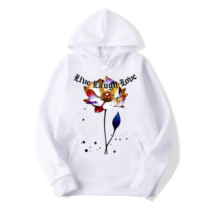 Women's Hoodie with Floral Artist Print Lisslune