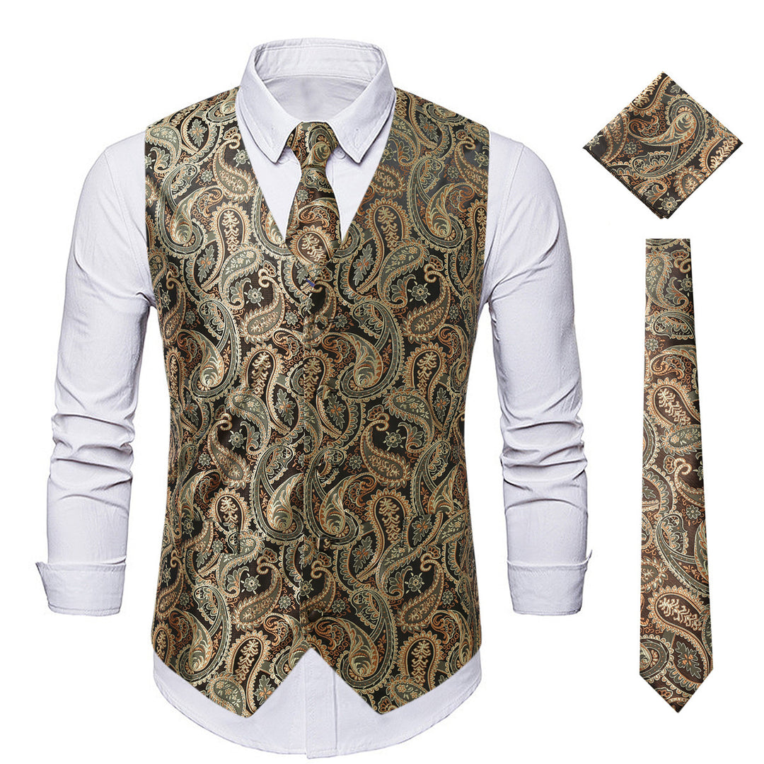 Men's Elegant Vest with Floral Pattern Lisslune