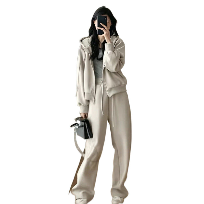 Women's Oversized Leisure Hoodie Set with Deep Cut and Casual Pants Lisslune