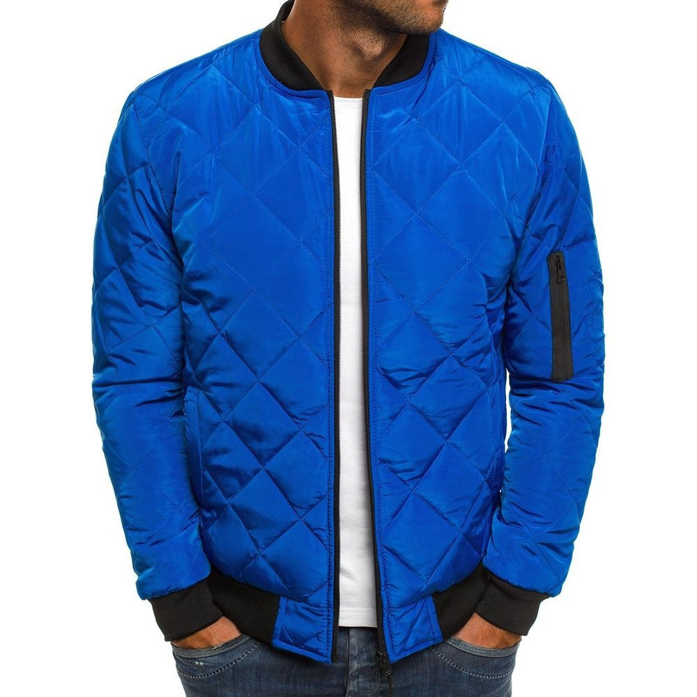 Men's quilted transitional jacket with high collar and side pockets Lisslune