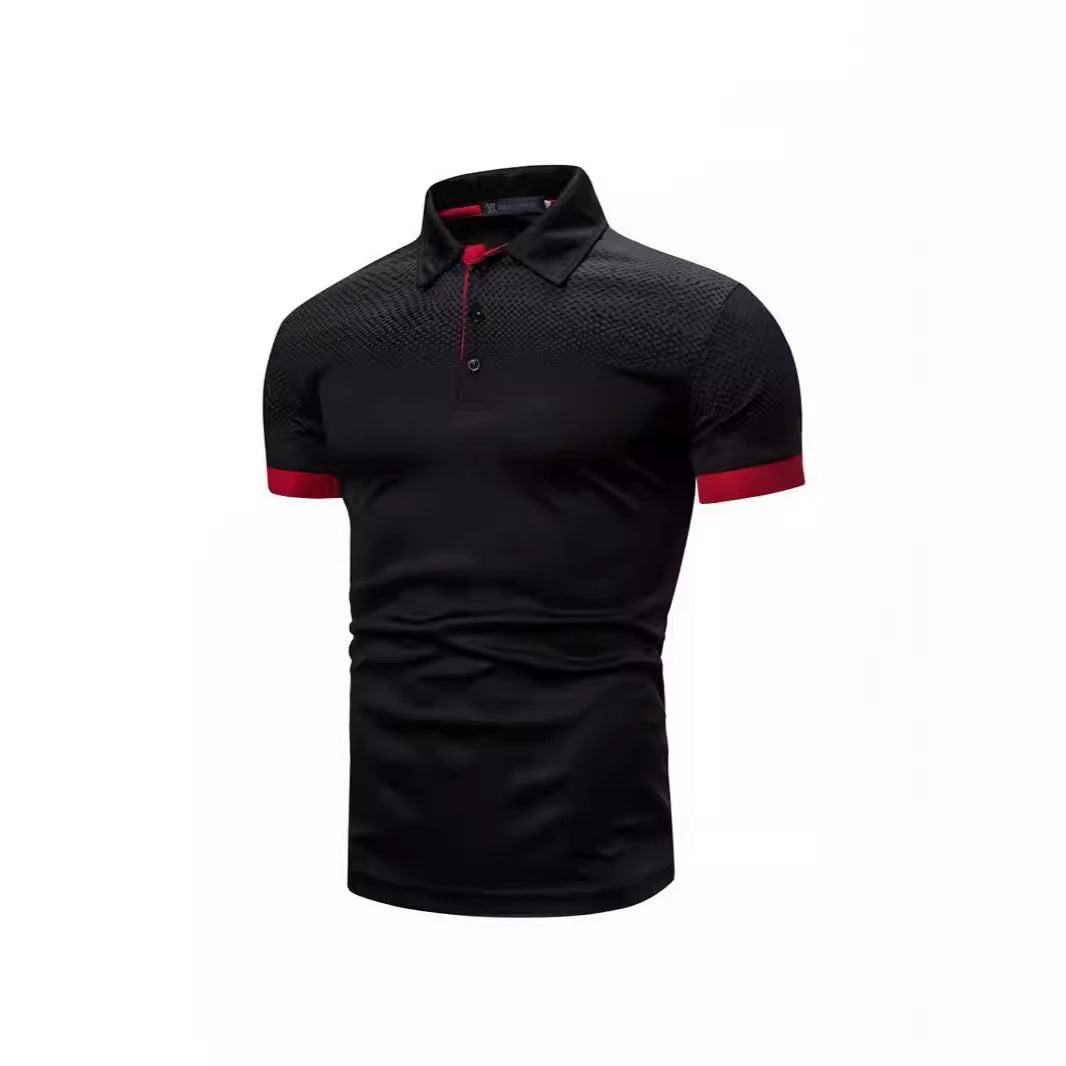 Men's polo shirt with dynamic gradient colors and modern contrast details Lisslune
