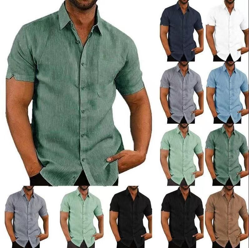 Men's short sleeve shirt made of breathable blended fabric with an elegant structure Lisslune