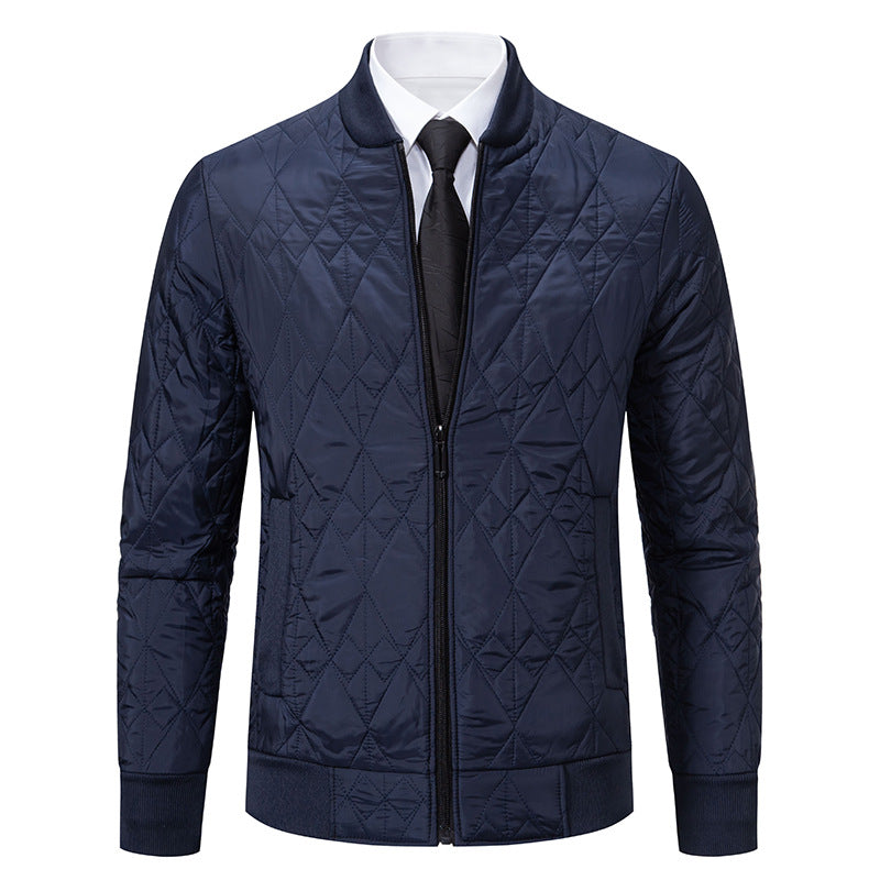 Men's quilted leisure jacket with fashionable design and high collar Lisslune