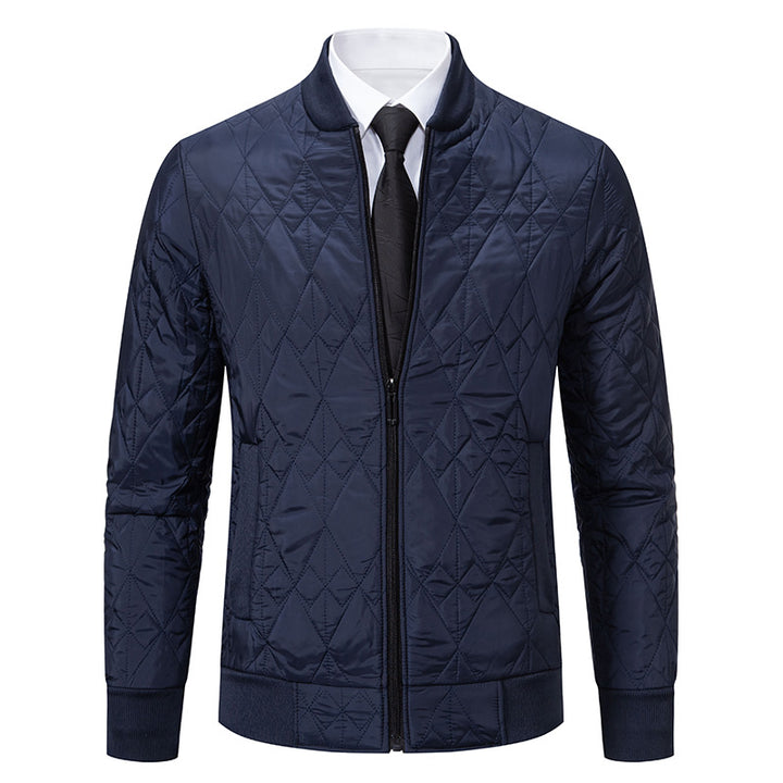 Men's quilted leisure jacket with fashionable design and high collar Lisslune