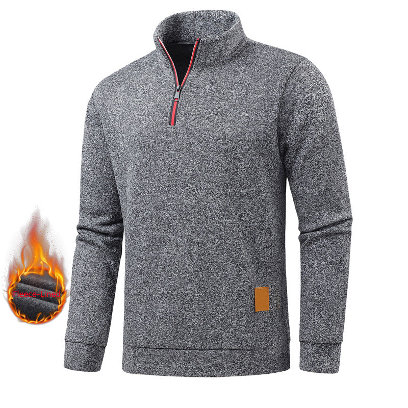 Men's Warm Fleece Pullover with Half Zipper Lisslune