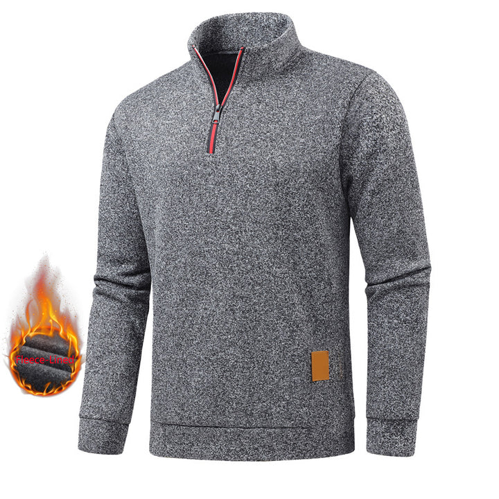 Men's Warm Fleece Pullover with Half Zipper Lisslune