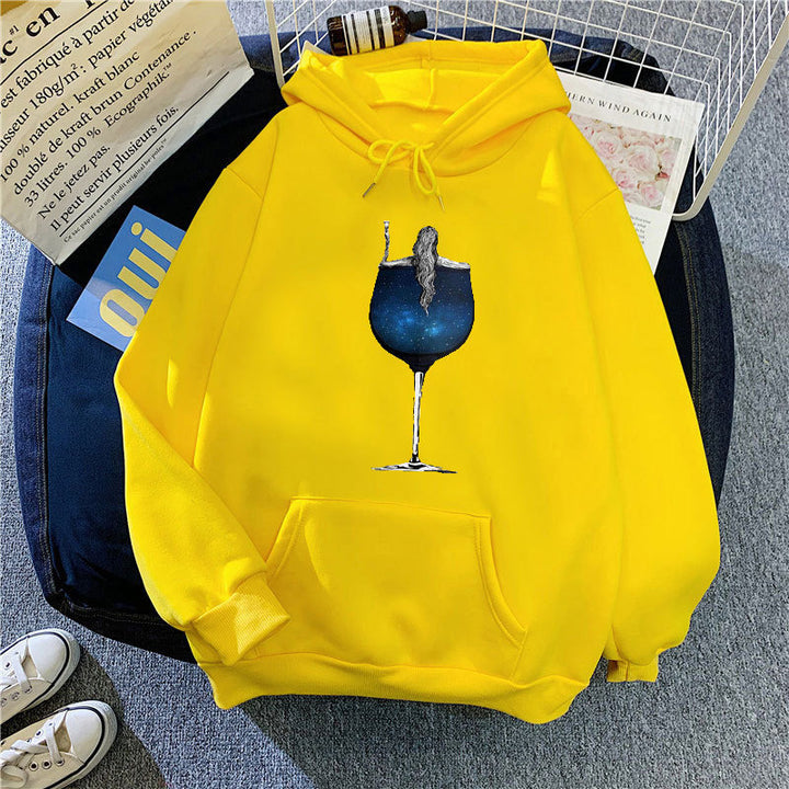 Women's hoodie with creative cocktail design Lisslune