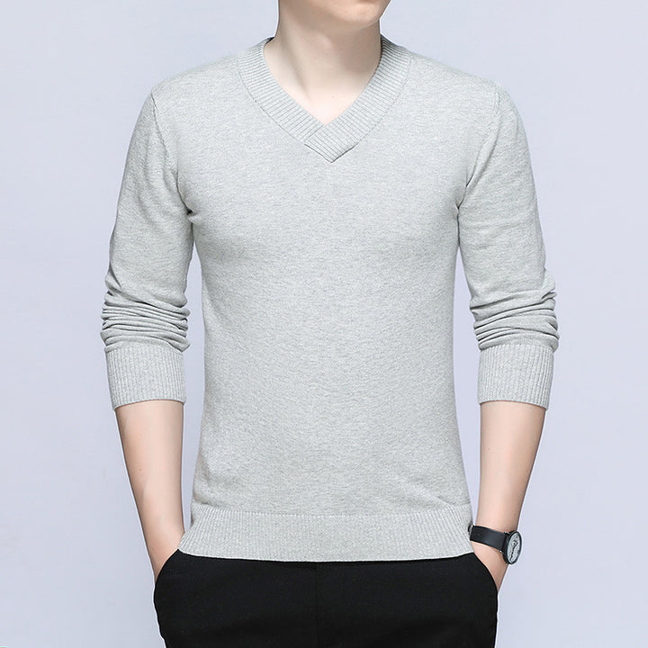 Men's elegant pullover with V-neck and fine knit structure Lisslune