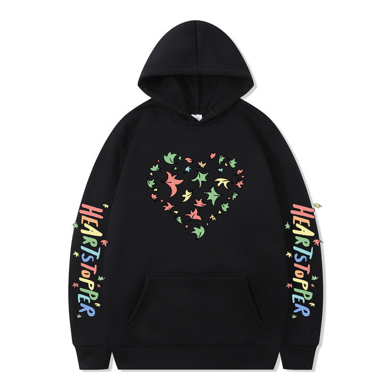 Women's hoodie with creative heart and leaf design Lisslune