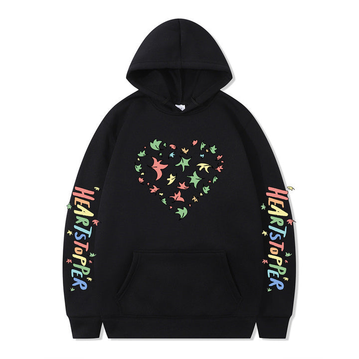 Women's hoodie with creative heart and leaf design Lisslune