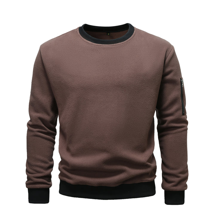 Men's cozy fleece pullover with zip pocket Lisslune