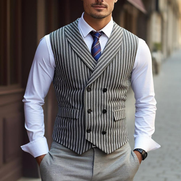 Men's elegant vest with striped design Lisslune