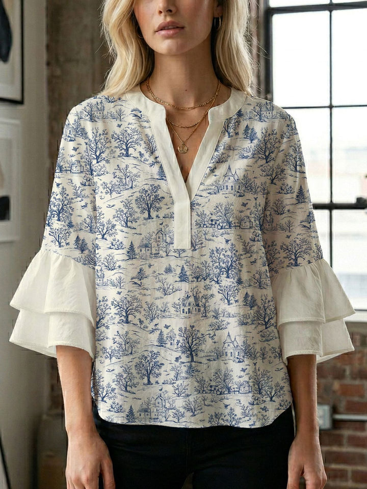 Ladies blouse with beautiful floral design Lisslune