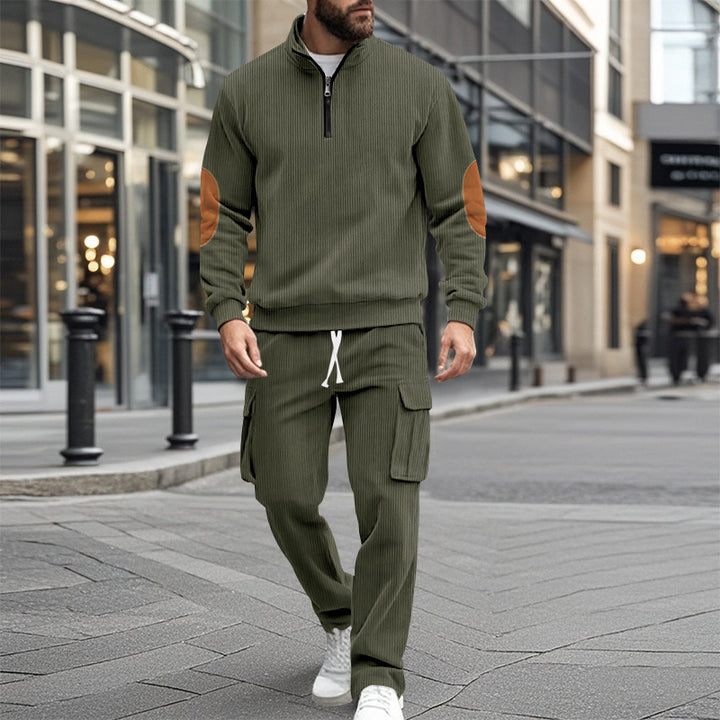 Men's Cargo Tracksuit with Functional Zipper and Stylish Contrast Details Lisslune